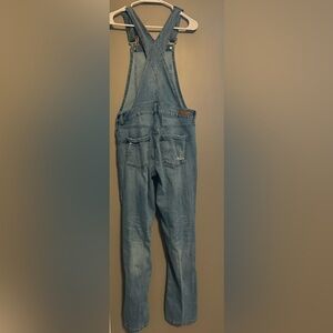 Distressed overalls